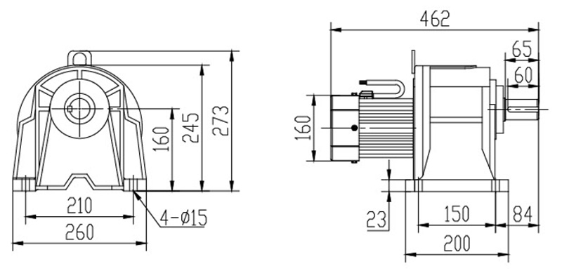 SH40-2200W微型永磁减速电机图纸